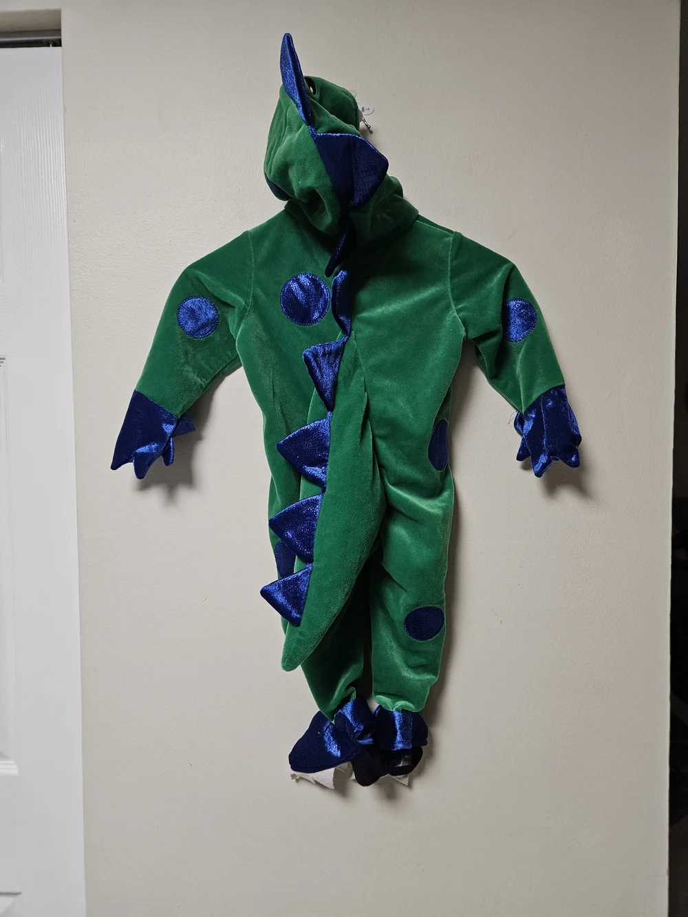 Miniwear Green and Blue Plush Dino Costume with Hood HALLOWEEN 18M
